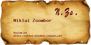 Niklai Zsombor névjegykártya